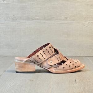 Freebird Moonstar Retired Womens Handcrafted Laser Cut Distressed Leather Mule 9